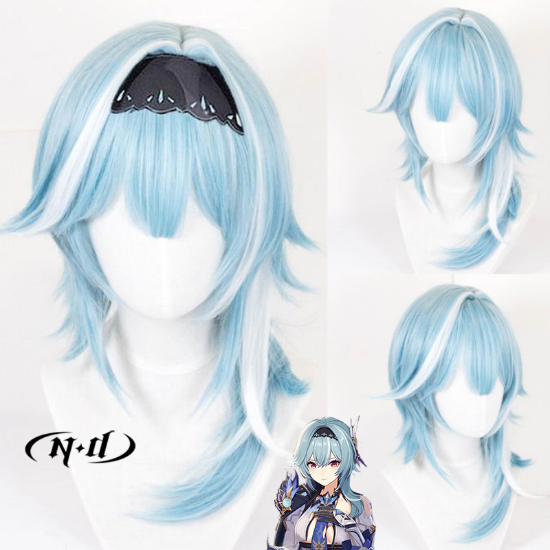 ND Eula Cosplay Wigs Hairpiece - Braiding Hair Kanekalon のレビューと価格