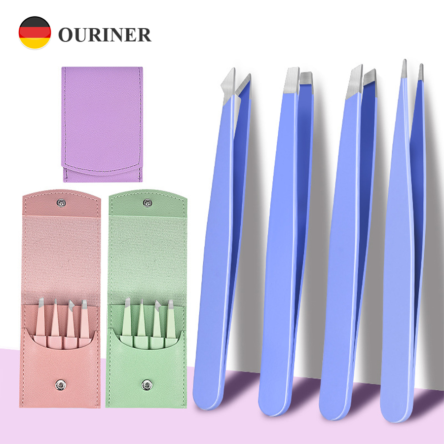 4Pcs Eyebrow Tweezers Hair Rem - Hair Care Tools のレビューと価格