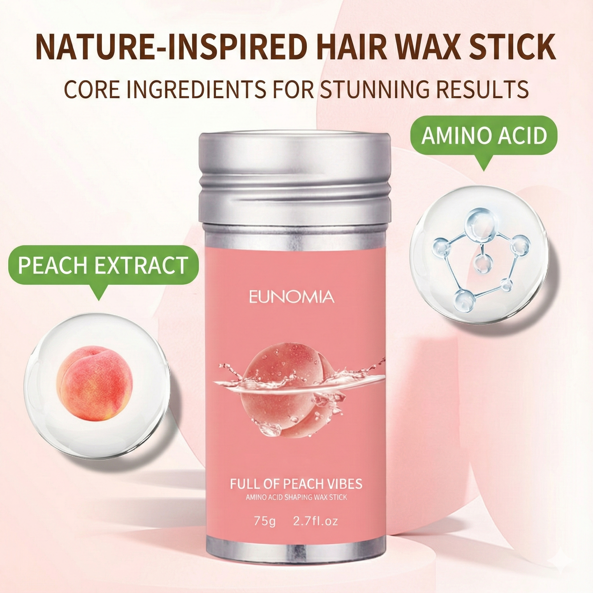 Peach Hair Wax Stick 75g Edge  - Edge Control Gel のレビューと価格