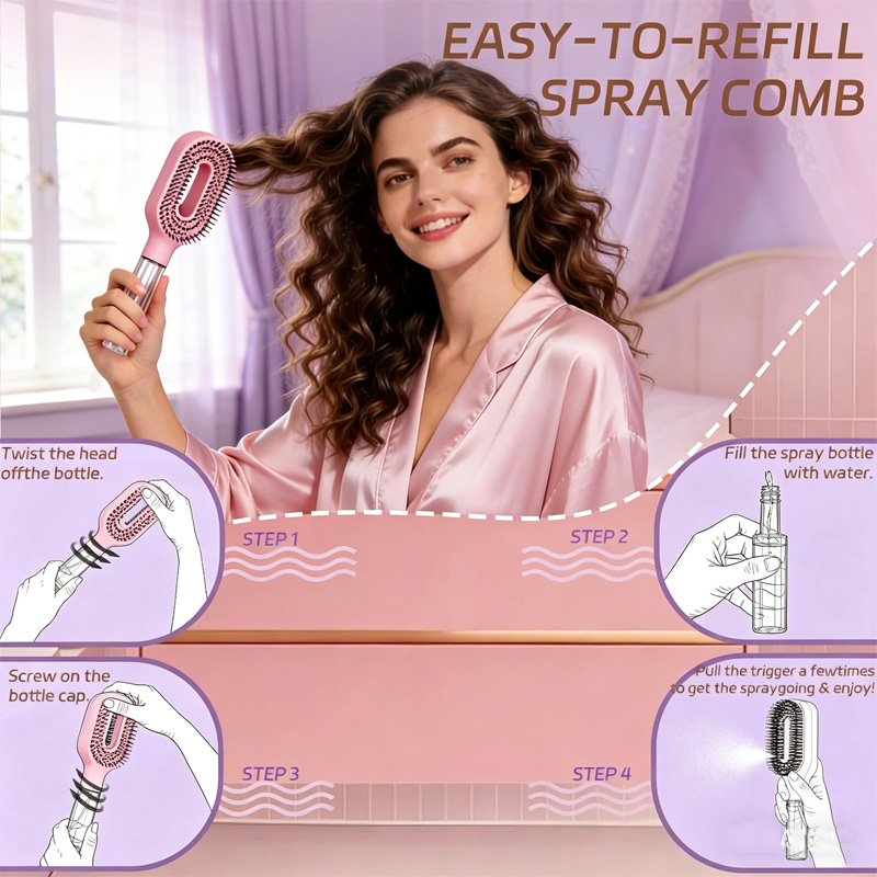2 in 1 Sprayer Hairbrush Detan - Hair Care Essential のレビューと価格