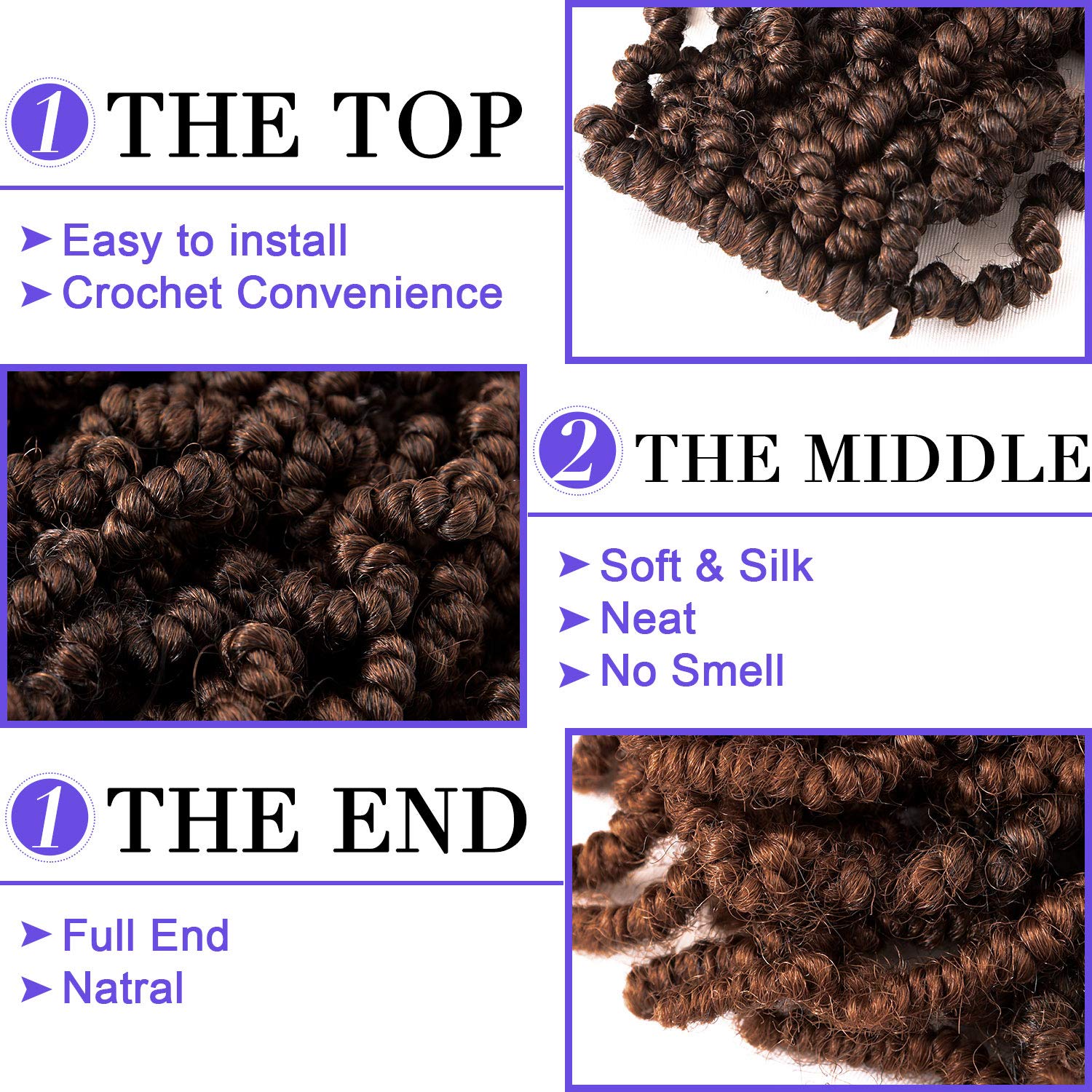 10 Inch Short Curly Spring Pre - Braiding Hair Kanekalon のレビューと価格