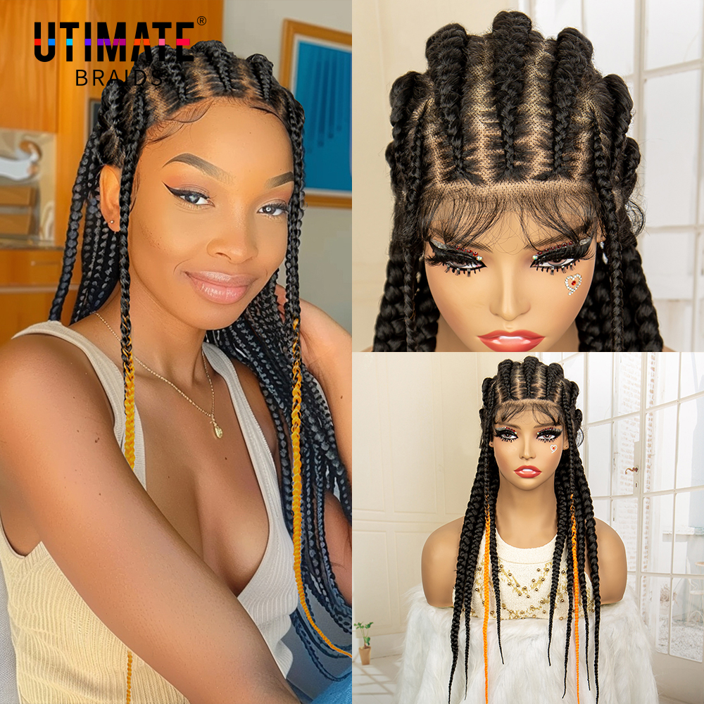 Full lace Cornrow Braided Wigs - Braiding Hair Kanekalon のレビューと価格