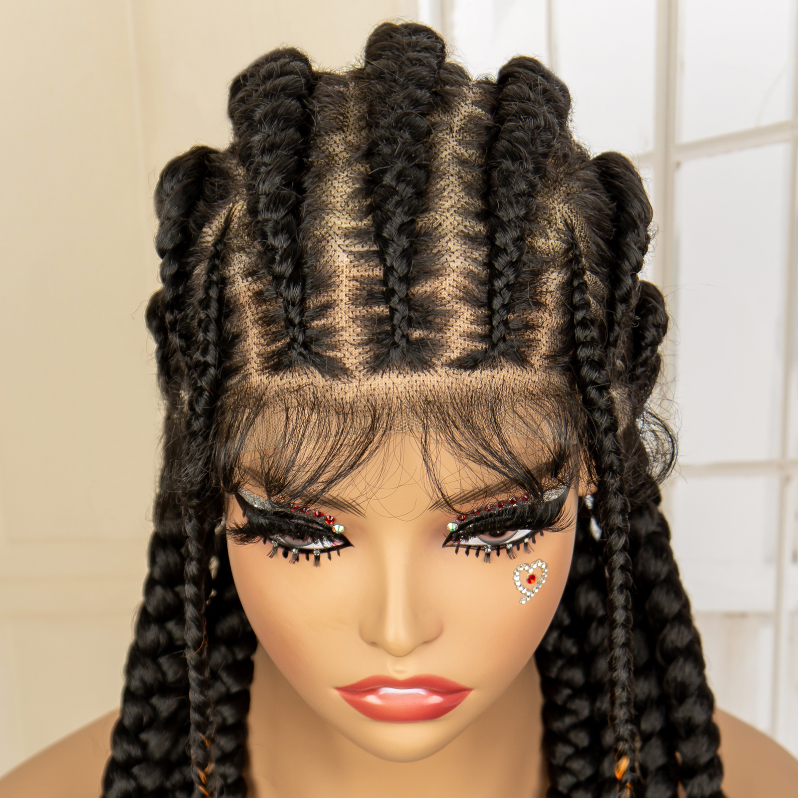 Full lace Cornrow Braided Wigs - Braiding Hair Kanekalon のレビューと価格