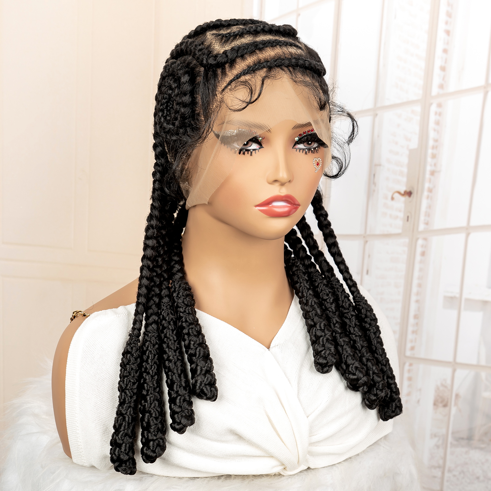 New Synthetic Afro Braided Wig - Braiding Hair Kanekalon のレビューと価格