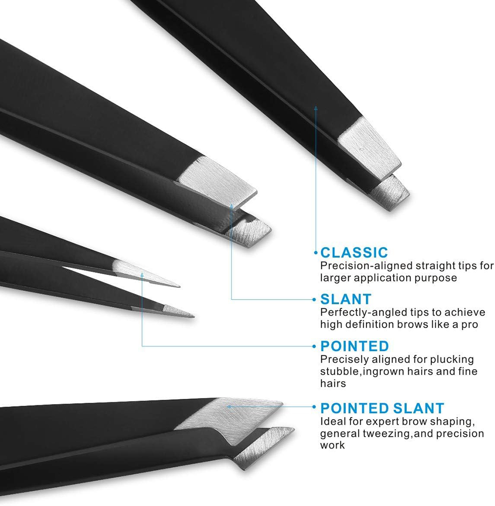 4PCS Tweezers Set Professional - Hair Care Tools のレビューと価格