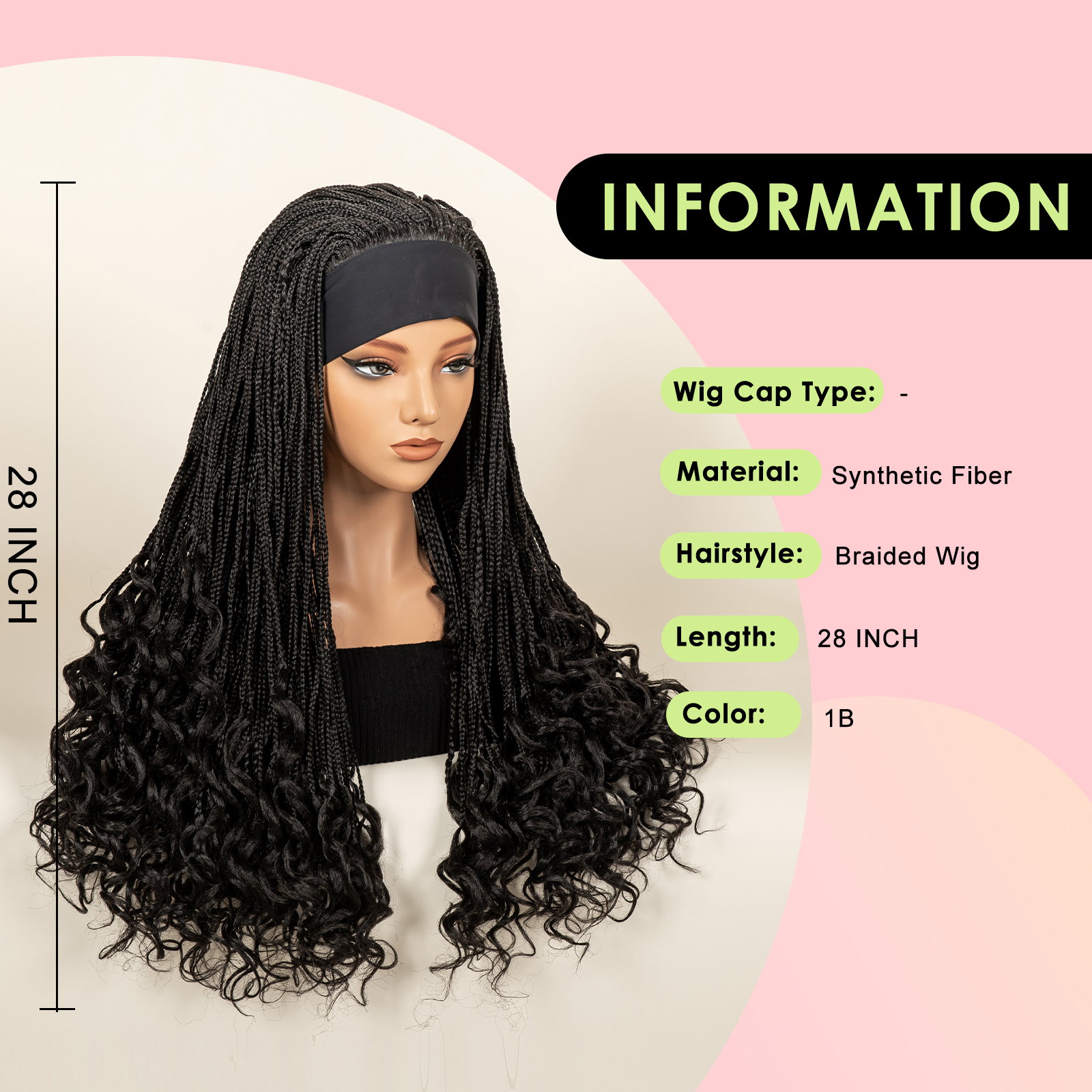 Headband  Braided Wig Syntheti - Braiding Hair Kanekalon のレビューと価格
